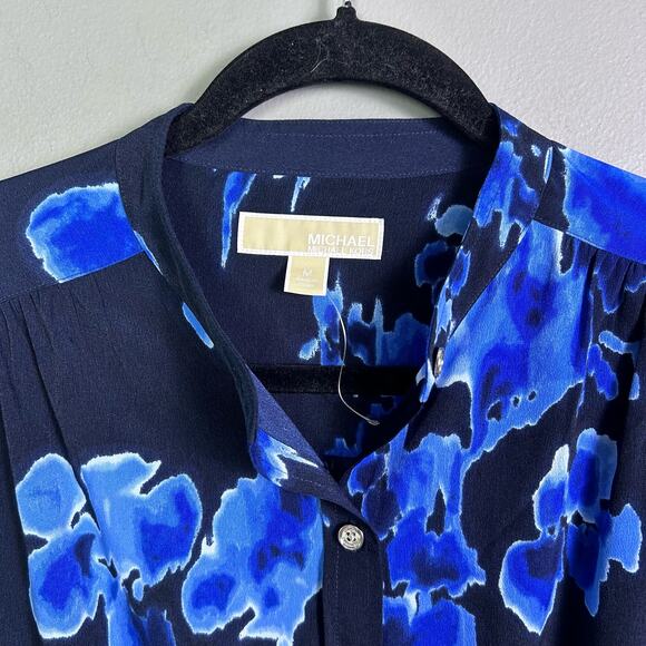 NWOT Michael Kors Navy and Blue Floral Stylish Women’s Size Medium Jumpsuit - Picture 6 of 13